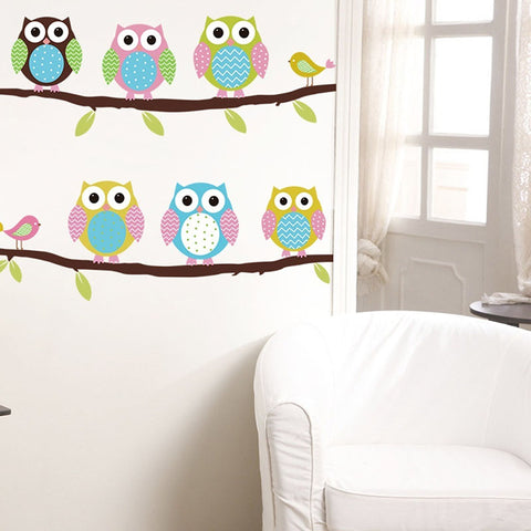 Cute Six Owl On The Tree